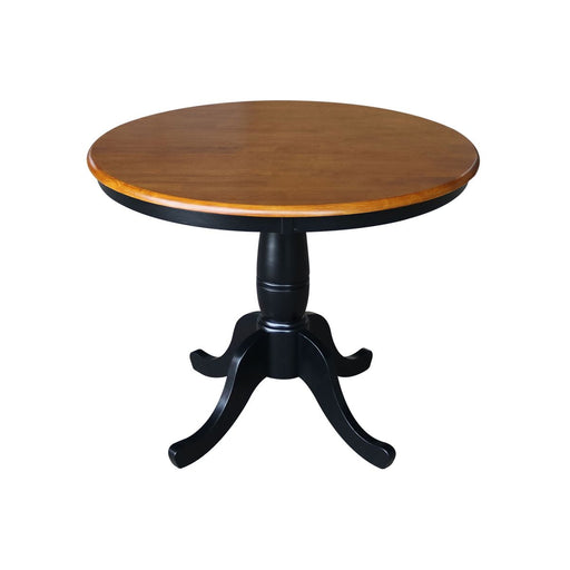 John Thomas Dining Essentials 36'' Pedestal Table in Cherry / Black image
