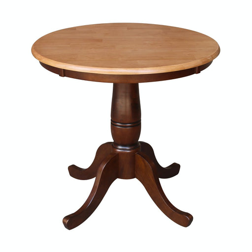 John Thomas Dining Essentials 30'' Pedestal Table in Cinnamon / Espresso image