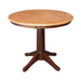 John Thomas Dining Essentials 36'' Pedestal Table in Cinnamon / Espresso image