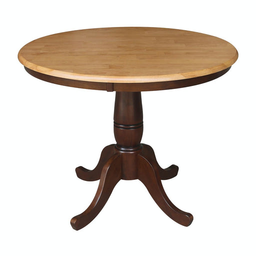 John Thomas Dining Essentials 36'' Pedestal Table in Cinnamon / Espresso image