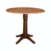 John Thomas Dining Essentials Round Dropleaf Pedestal Table in Cinnamon / Espresso image