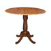 John Thomas Dining Essentials Round Dropleaf Pedestal Table in Cinnamon / Espresso image