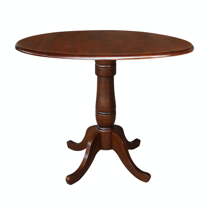 John Thomas Dining Essentials Round Dropleaf Pedestal Table in Espresso image