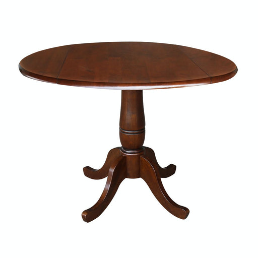 John Thomas Dining Essentials Round Dropleaf Pedestal Table in Espresso image