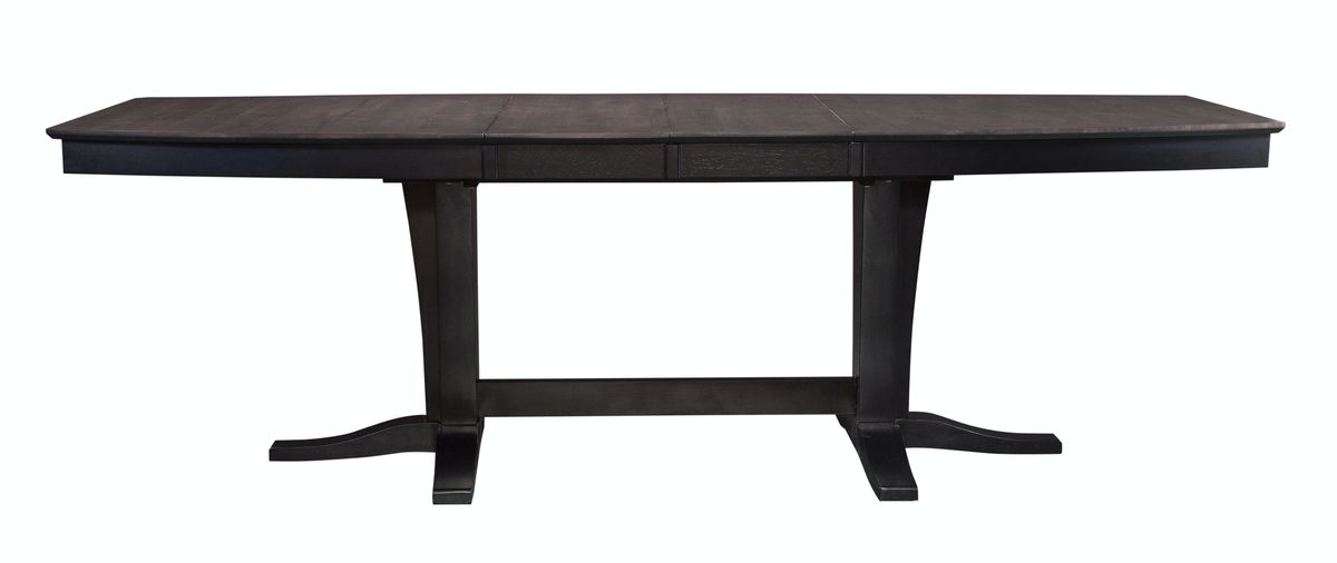 John Thomas Cosmopolitan Milano Double Pedestal Extension Table in Coal & Black image