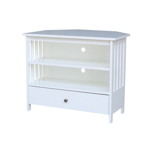 John Thomas Destinations Mission Corner TV Stand Pure White image