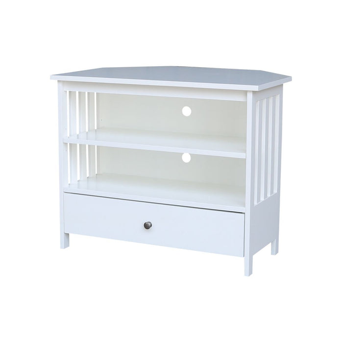 John Thomas Destinations Mission Corner TV Stand Pure White image