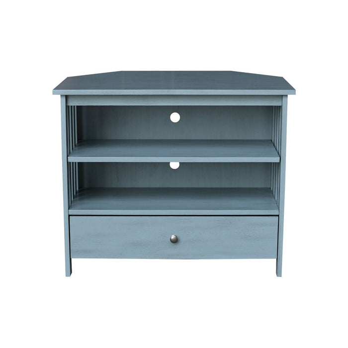 John Thomas Destinations Mission Corner TV Stand Ocean Blue