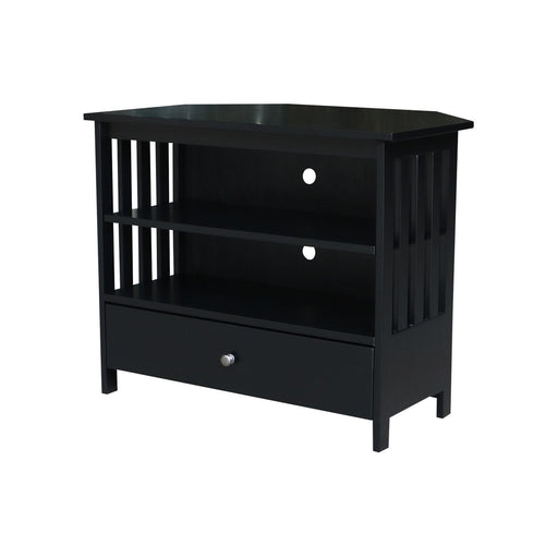 John Thomas Destinations Mission Corner TV Stand Solid Black image